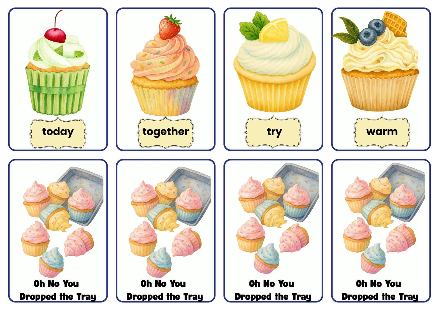 Don’t Drop the Tray! Sight Word Card Game – Fun Dolch Word Practice (220 Words Included)