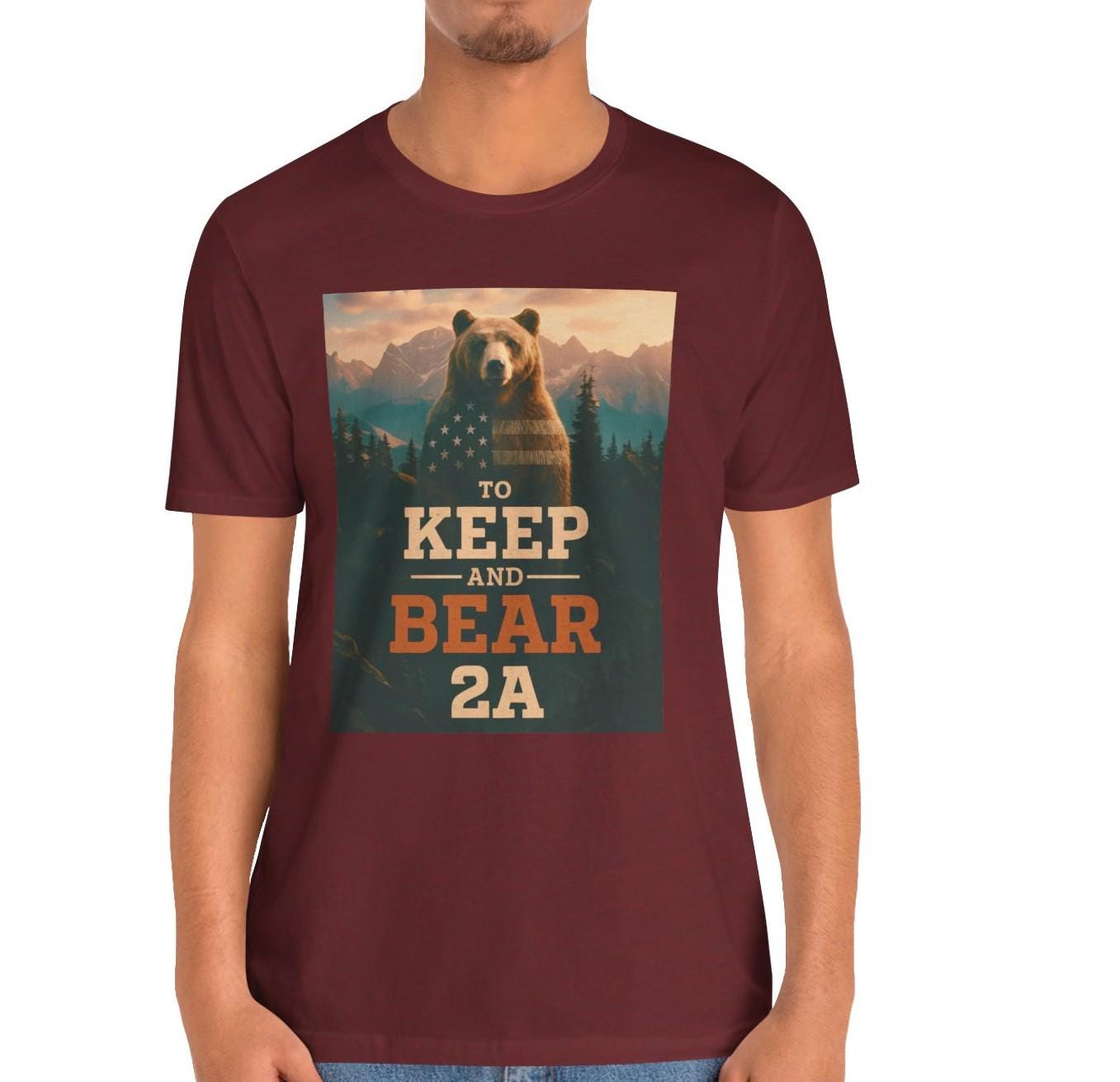 To Keep and Bear 2A T-Shirt, Patriotic Bear Second Amendment Tee