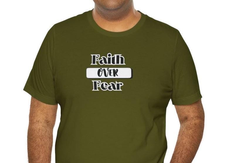 Men's Faith Over Fear T-Shirt, Minimalistic Christian Apparel