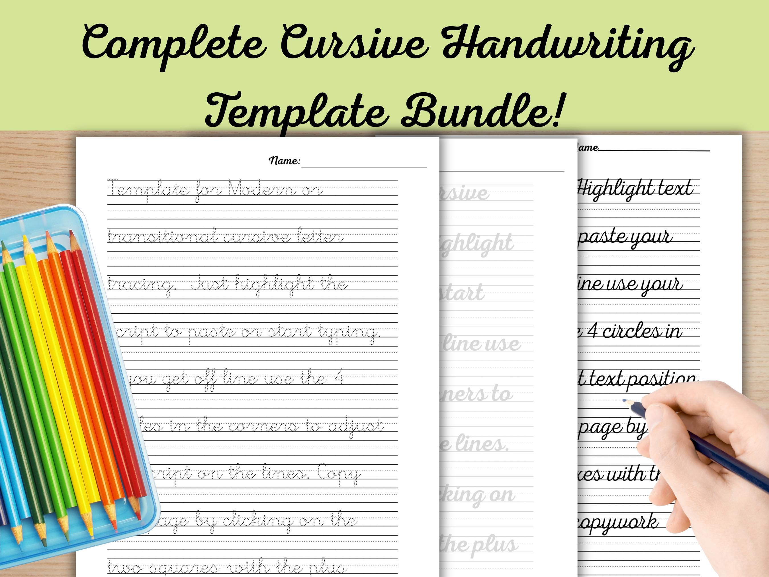 Editable Cursive Copywork Worksheet Template – Custom Handwriting Page ...