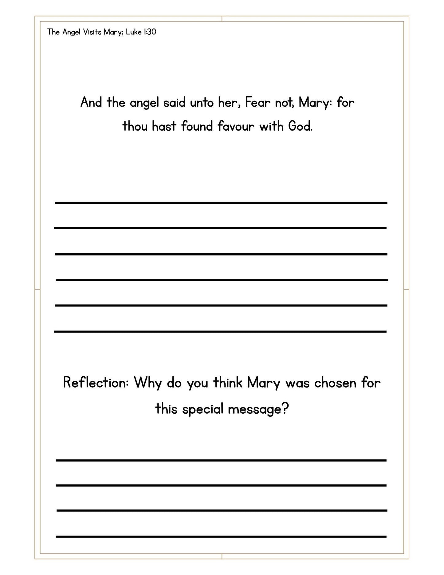 Mary Mother of Jesus KJV Copywork: Christian Homeschool Bible Study