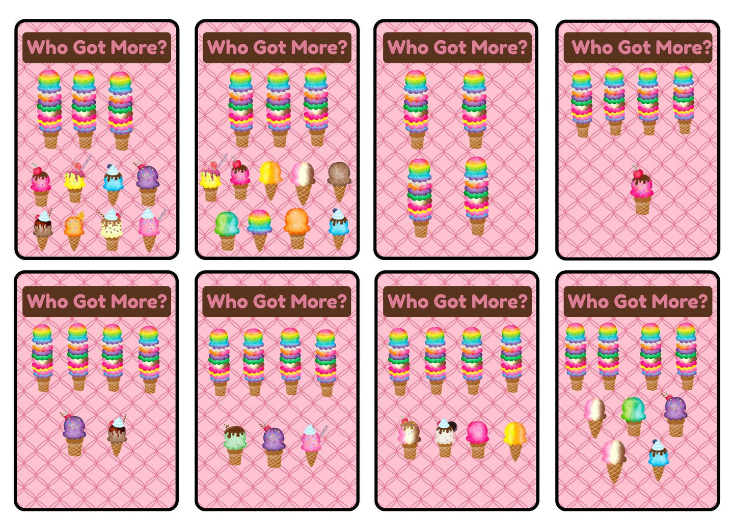 Ice Cream Math Card Game: Sundae Showdown Place Value (PDF Download)