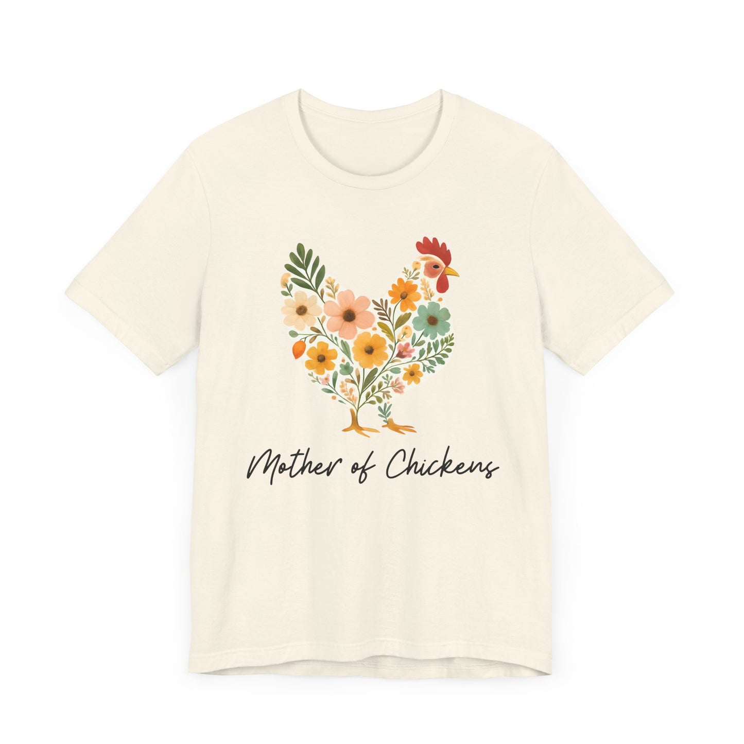 Women's  Mother of Chickens Floral Jersey Short Sleeve Tee Sz. S-5XL