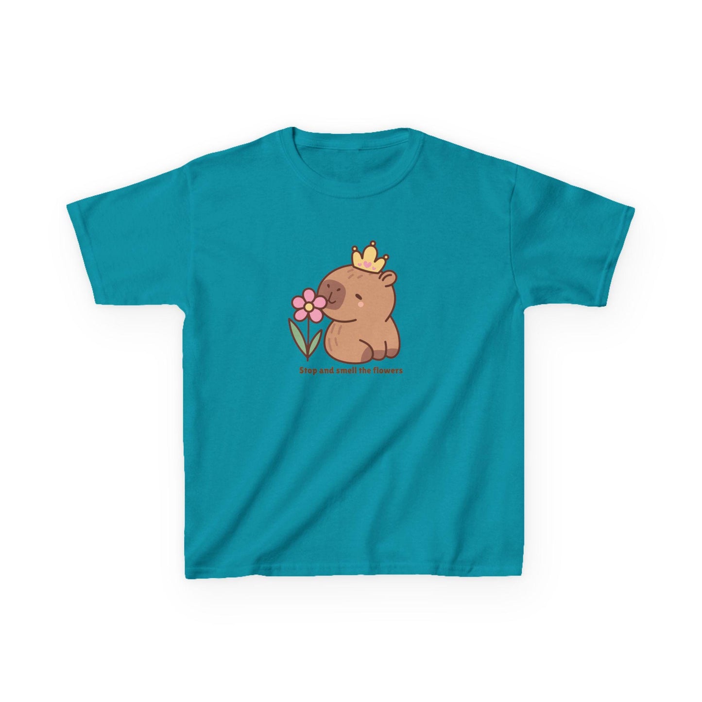 Kids Capybara Flower PrincessTee