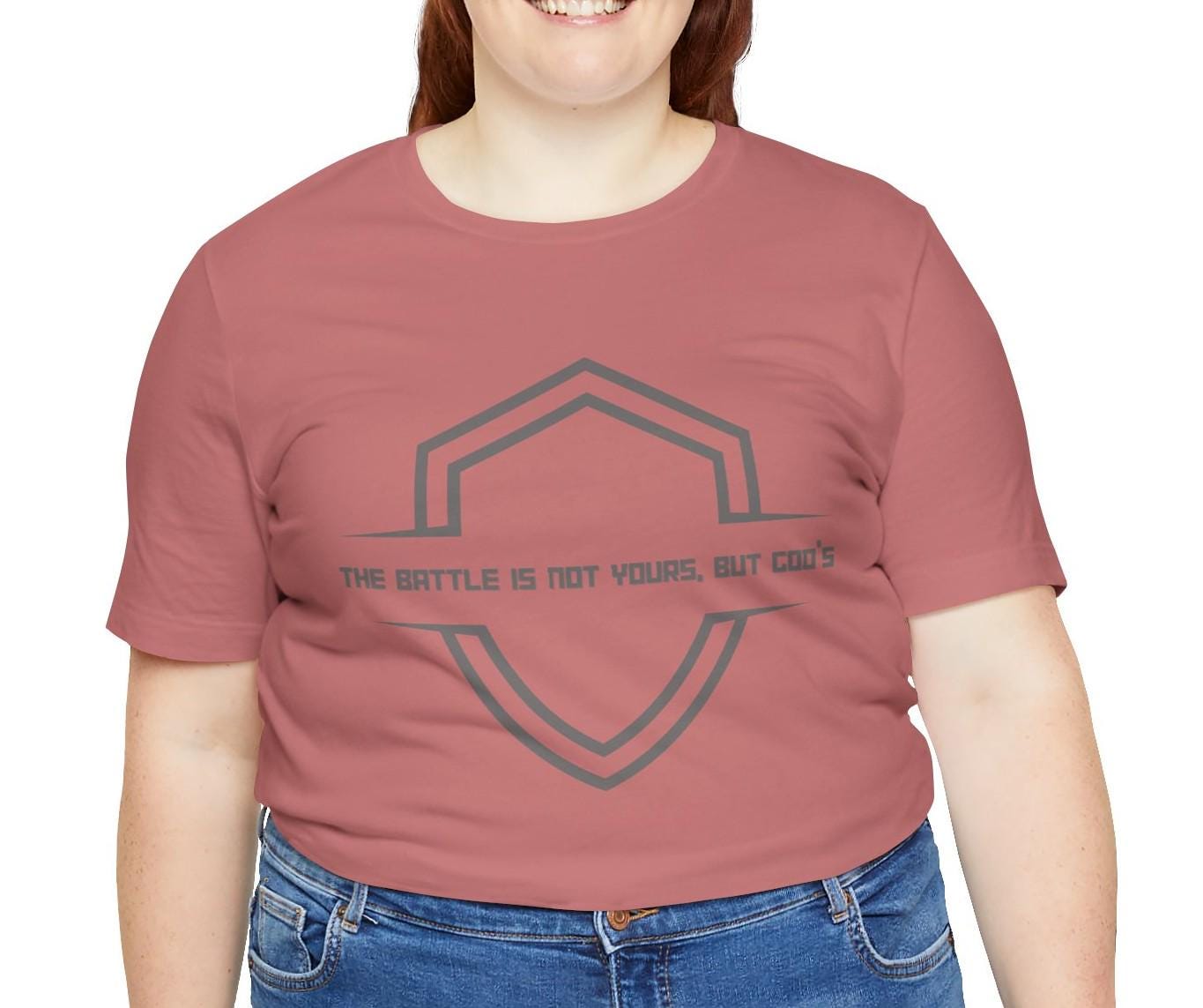 Women's the Battle is Not Yours, but God's Jersey Short Sleeve Tee