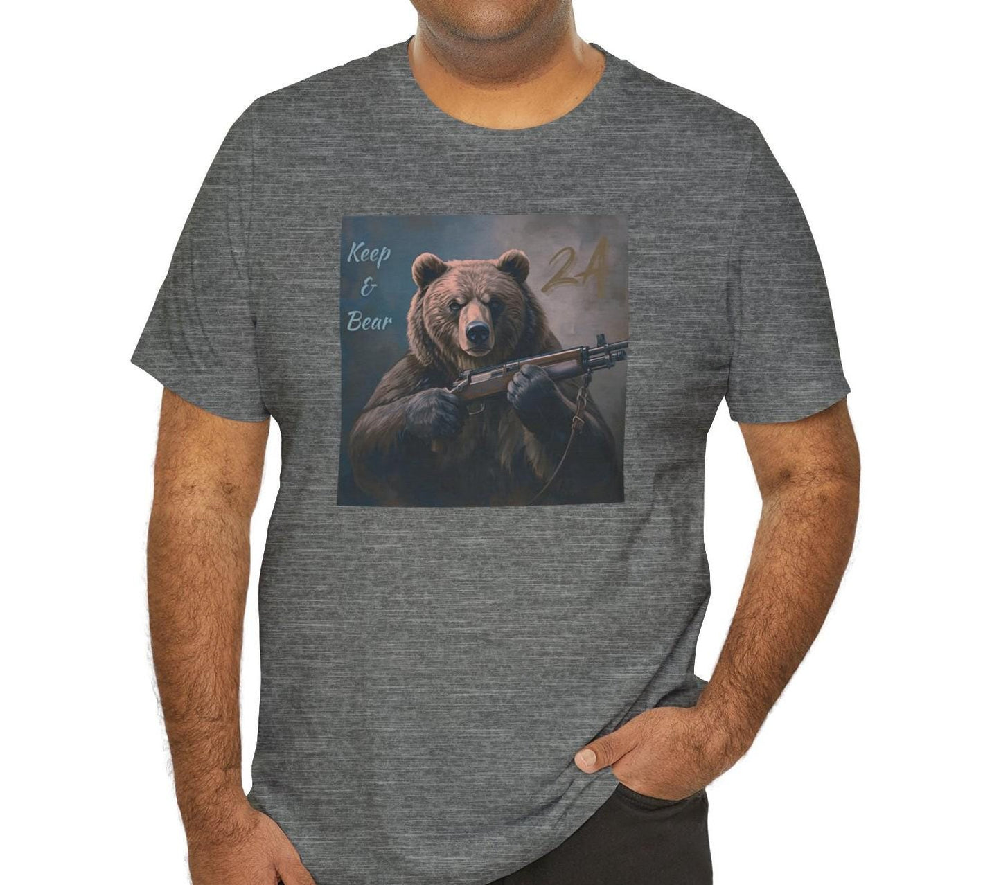 Keep & Bear 2A T-Shirt, Patriotic Bear Second Amendment Tee