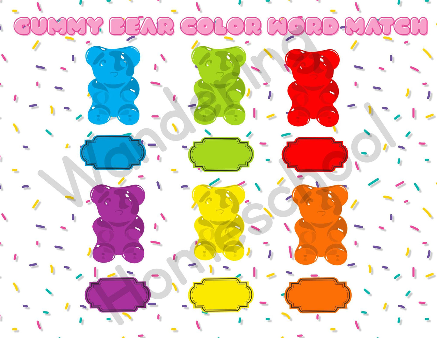 Gummy Bear Color Matching Activity: Early Learning Game