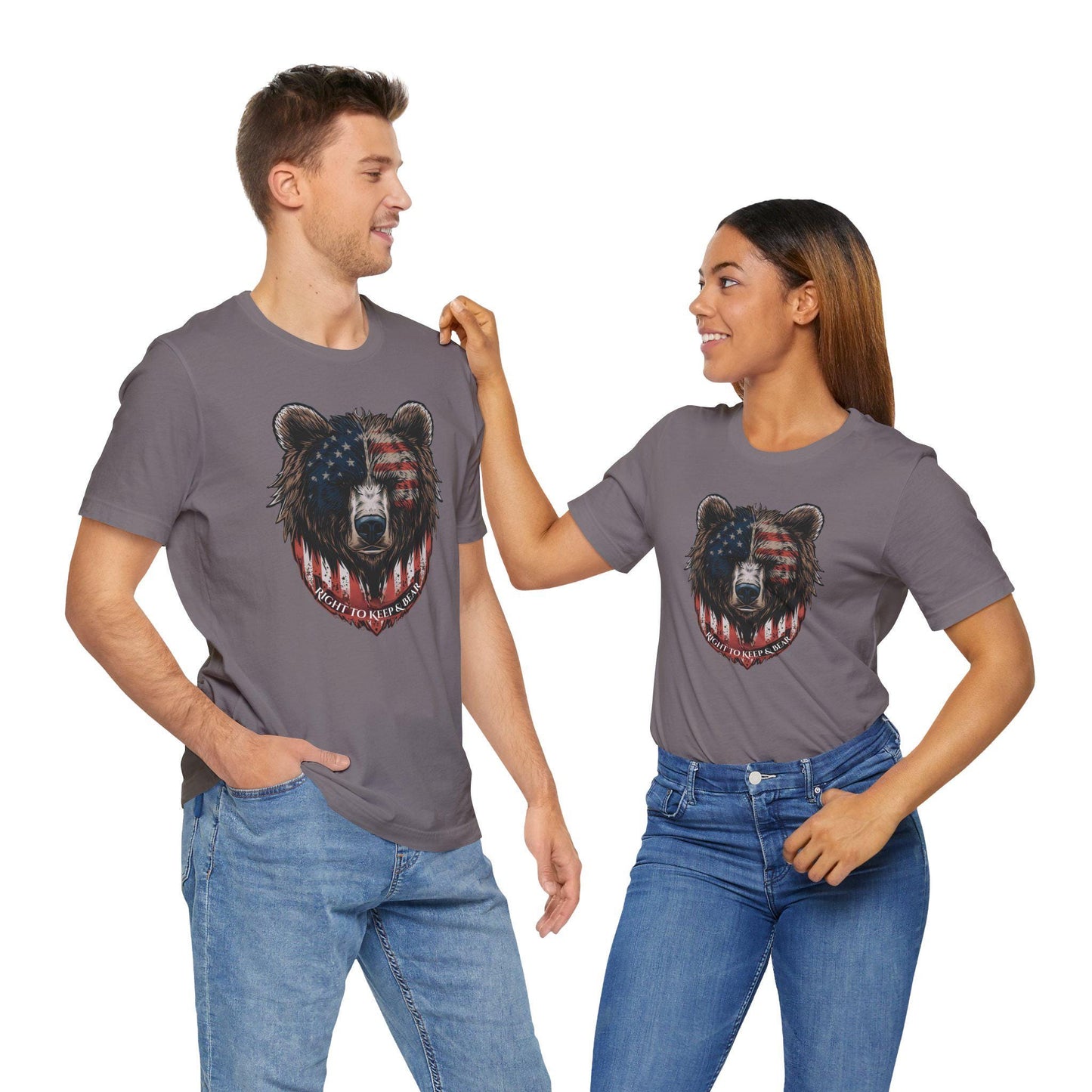 Right to Keep and Bear 2A T-Shirt, Patriotic Bear American Flag Shirt, Second Amendment Graphic Tee