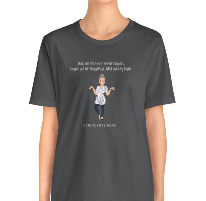 Gray Haired Homeschool Mama Hero Jersey Short Sleeve Tee