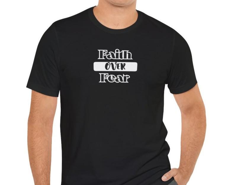 Men's Faith Over Fear T-Shirt, Minimalistic Christian Apparel
