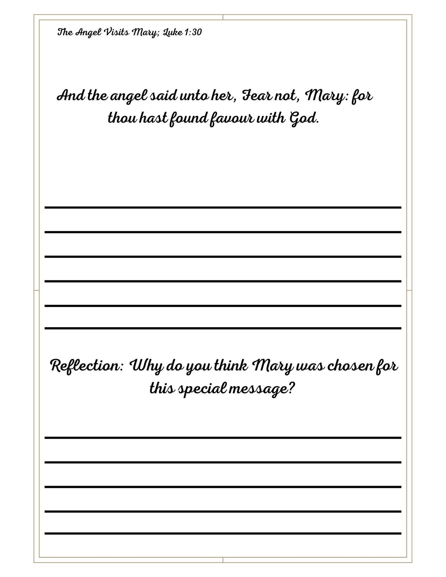 Mary Mother of Jesus KJV Copywork: Cursive Scripture Writing for Girls