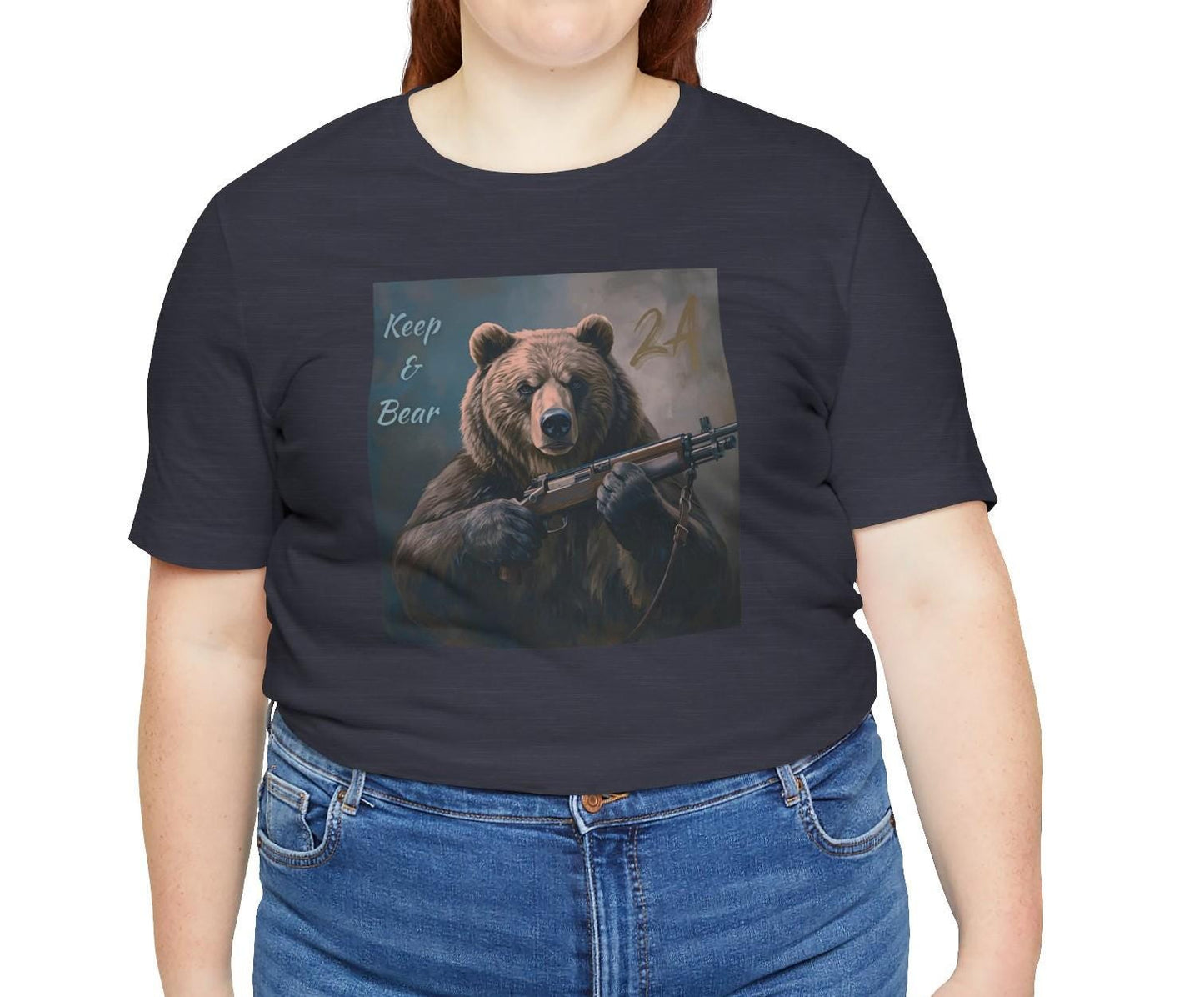 Keep & Bear 2A T-Shirt, Patriotic Bear Second Amendment Tee