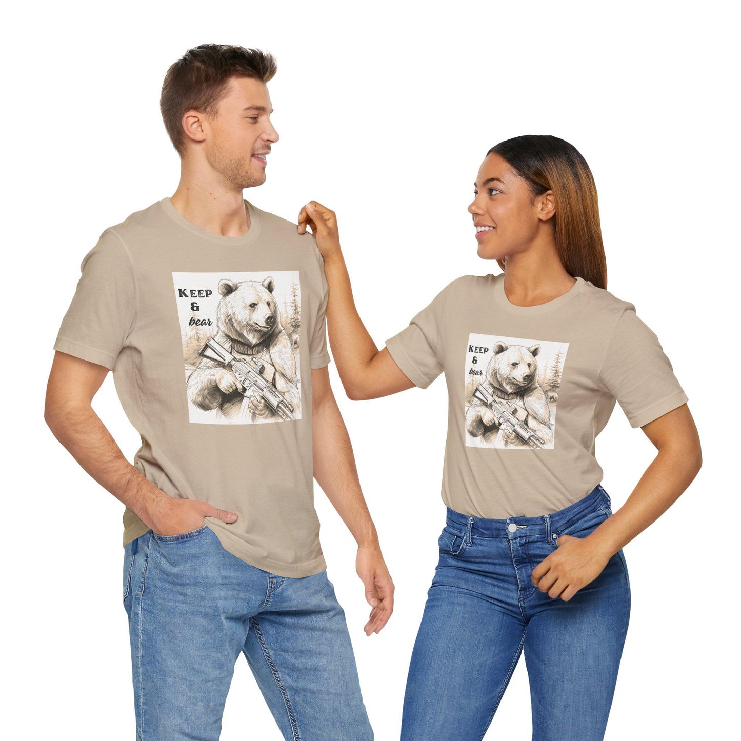 Keep and Bear T-Shirt, Patriotic Bear Graphic Tee, Second Amendment Shirt for Men and Women