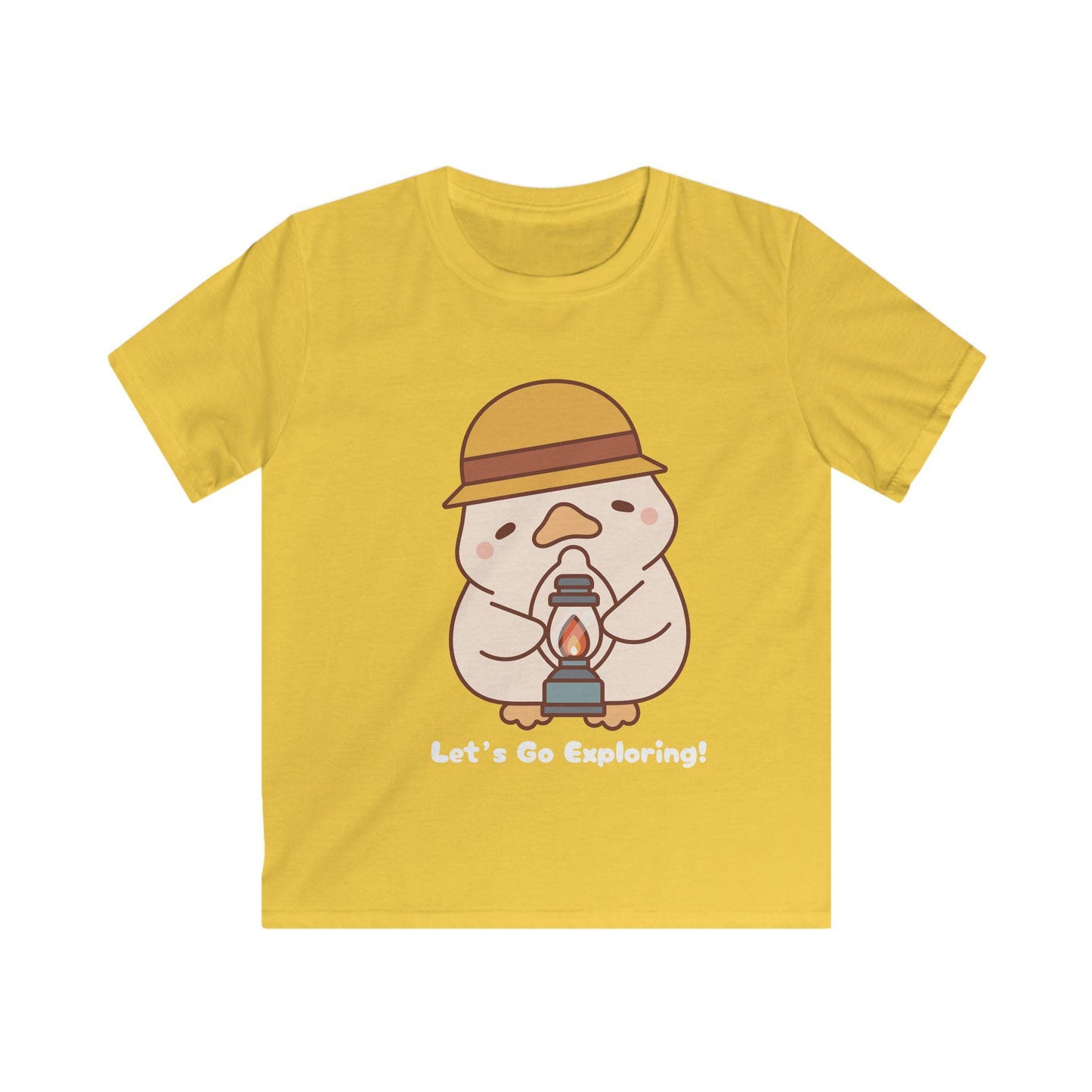 Kids "Let's Go Exploring" Duck Tee: Softstyle Cotton T-Shirt