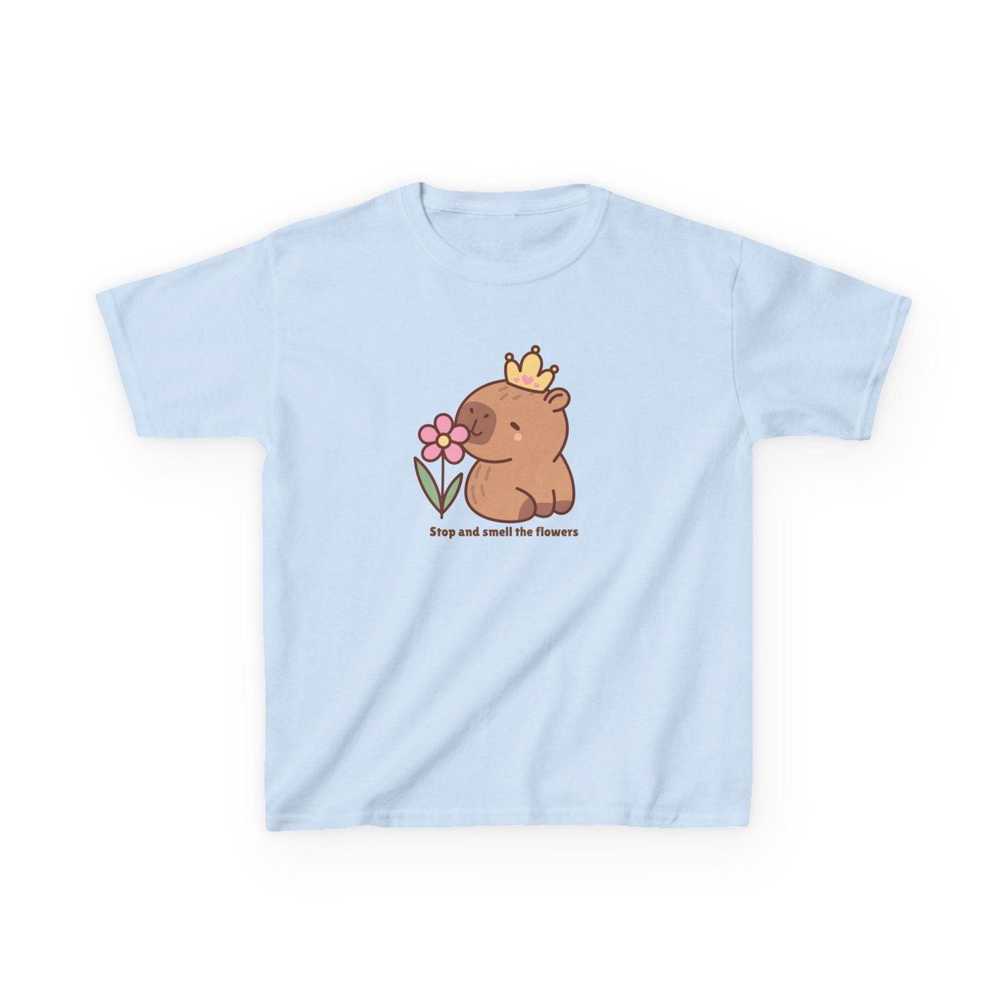 Kids Capybara Flower PrincessTee