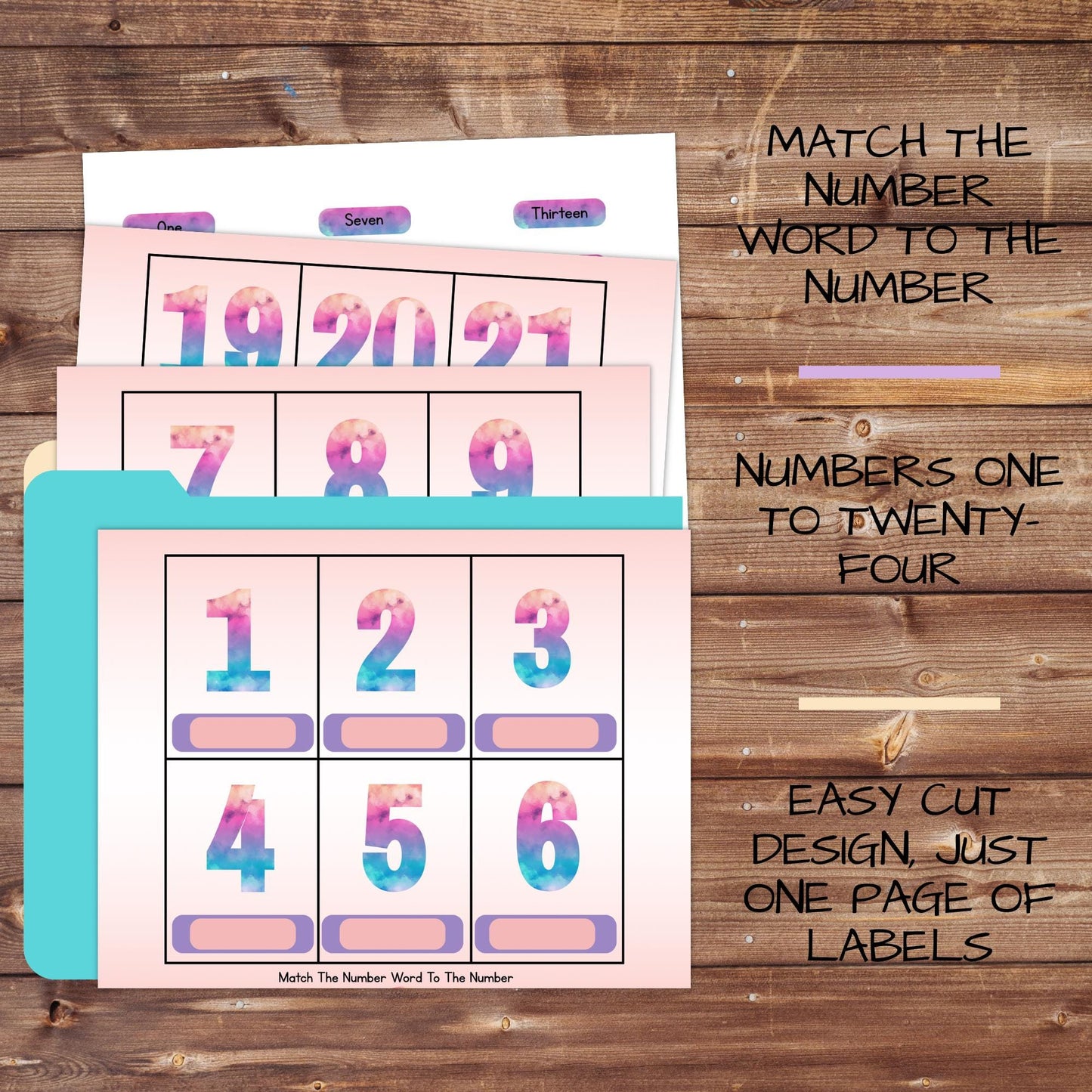 Printable Match the Number Word to the Number (1–24)