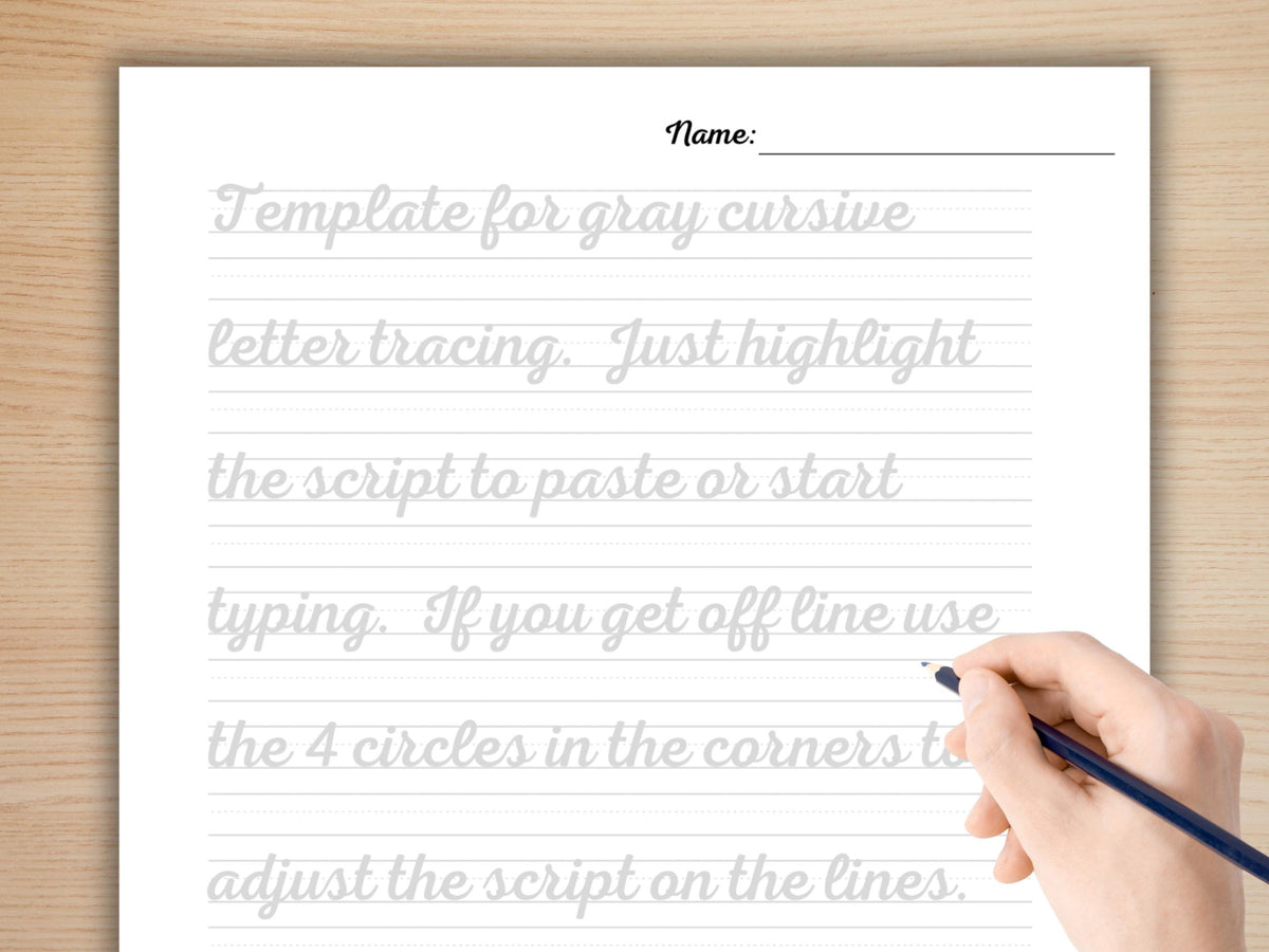 Editable Cursive Copywork Worksheet Template – Custom Handwriting Page ...