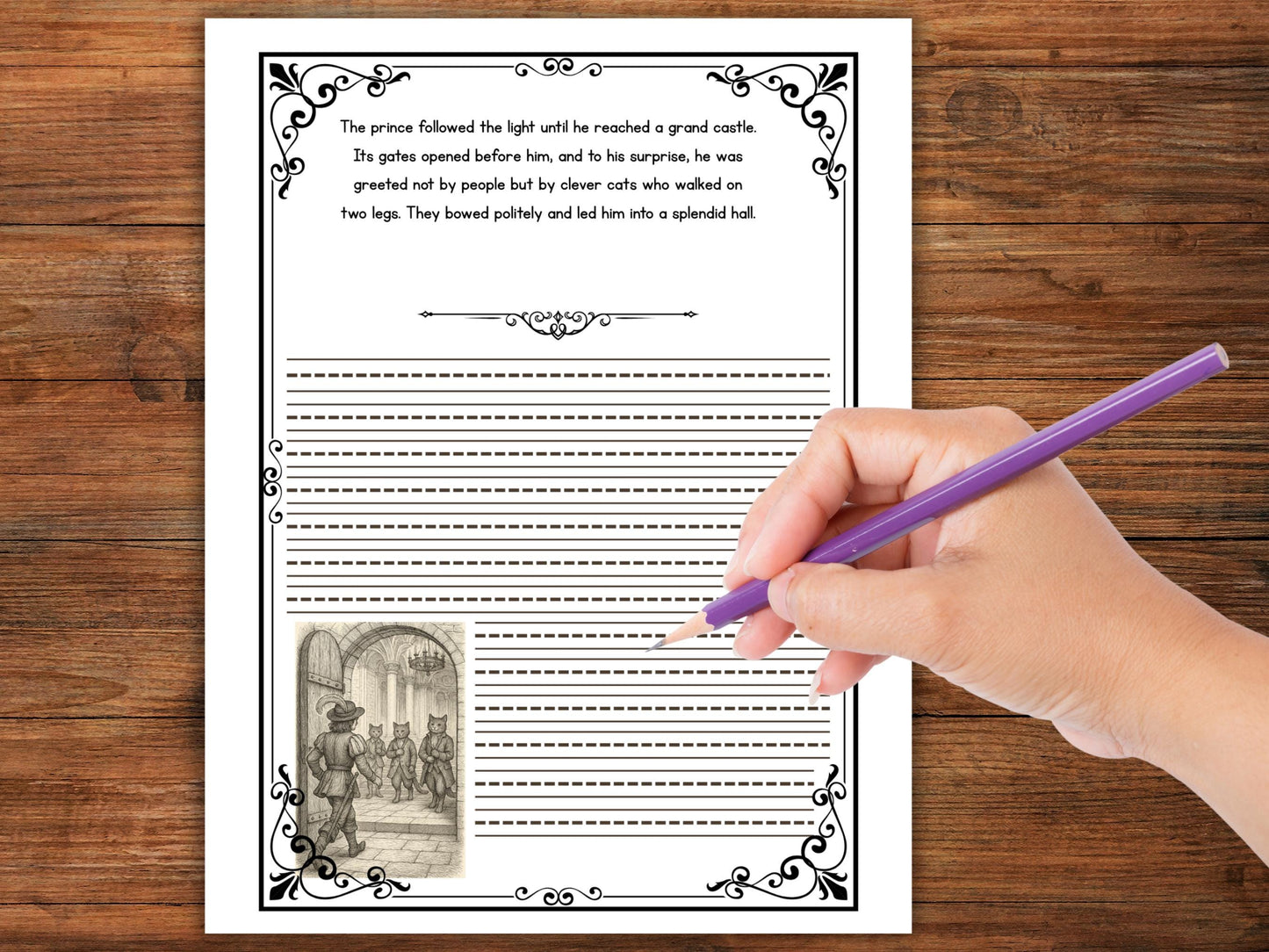 The White Cat Print Copywork | Forgotten Fairy Tales Handwriting Practice