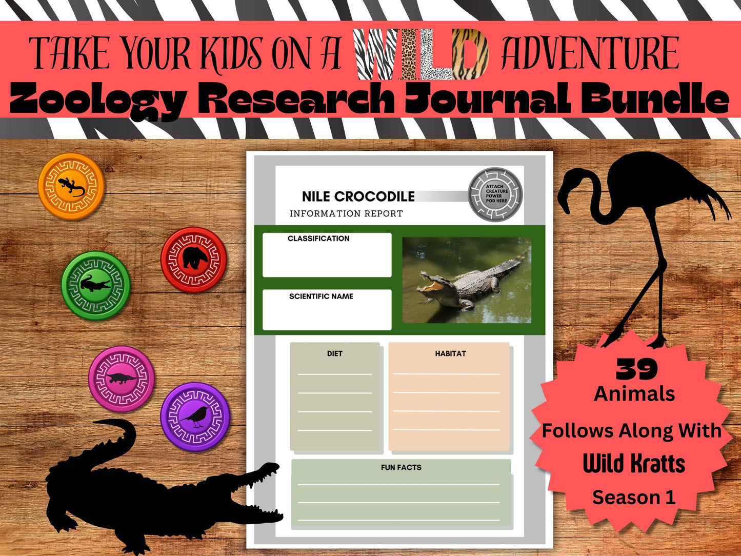Wild Kratts Zoology Journal: 39 Animal Worksheets, Homeschool Science (PDF Download)
