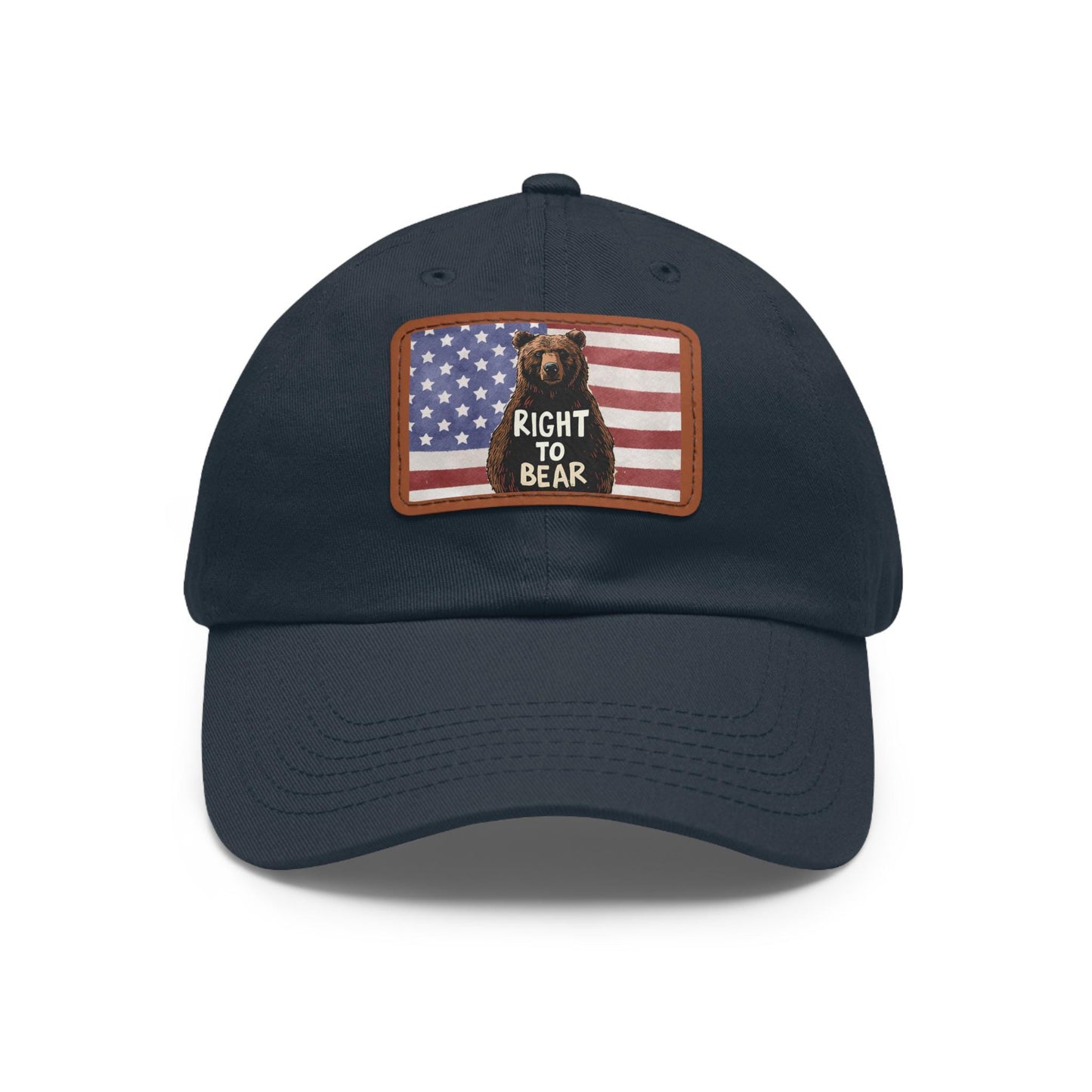 Patriotic Right to Bear Dad Hat with Leather Patch (Rectangle)