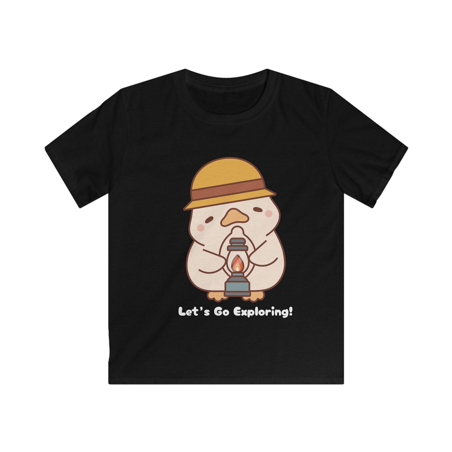 Kids "Let's Go Exploring" Duck Tee: Softstyle Cotton T-Shirt