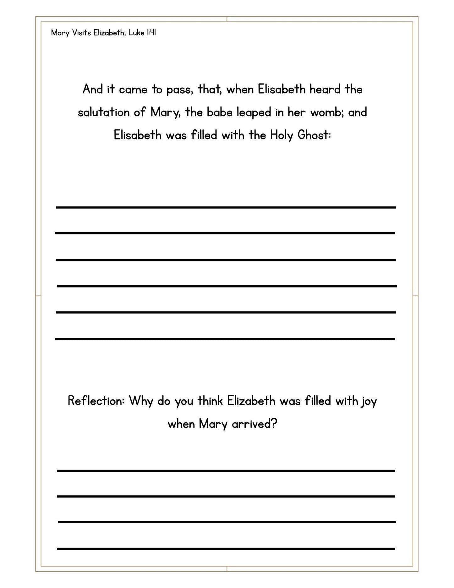 Mary Mother of Jesus KJV Copywork: Christian Homeschool Bible Study