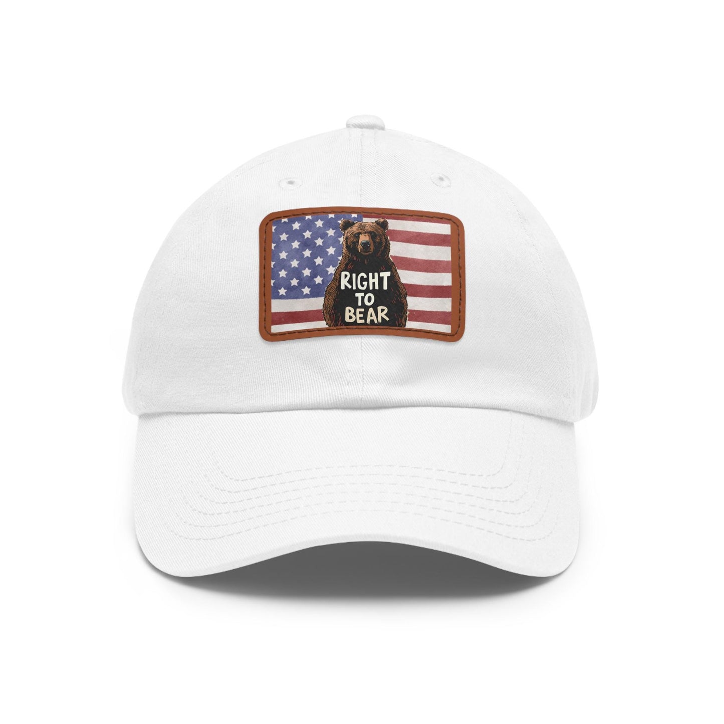 Patriotic Right to Bear Dad Hat with Leather Patch (Rectangle)
