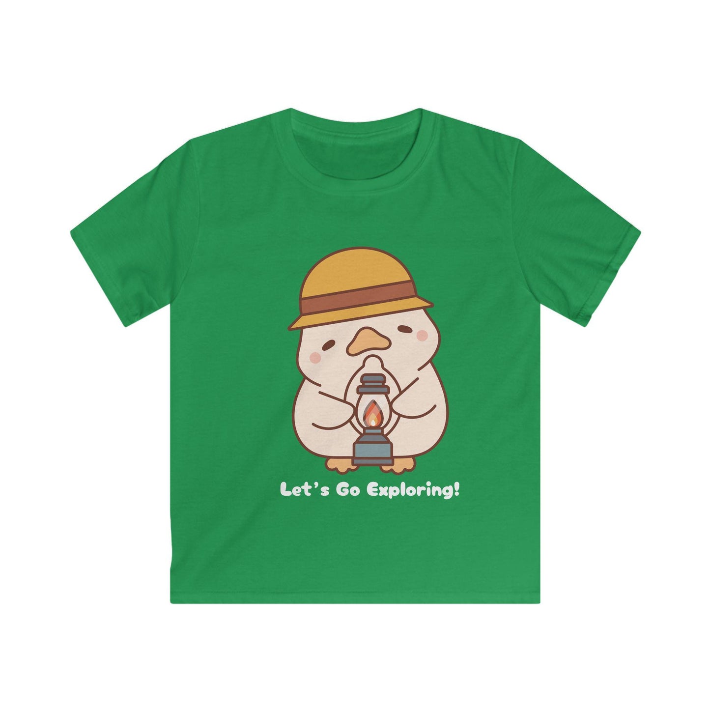 Kids "Let's Go Exploring" Duck Tee: Softstyle Cotton T-Shirt