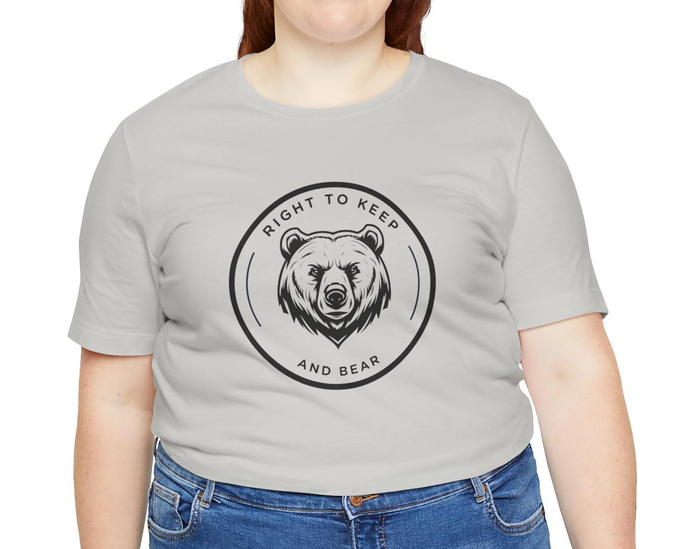 Right to Keep and Bear T-Shirt Minimalist Patriotic Bear Graphic Tee, Unisex Second Amendment Shirt