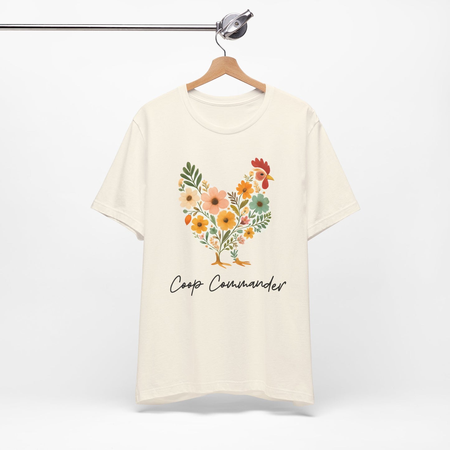 Women's Coop Commander Floral Chicken Jersey Short Sleeve Tee Sz. S-5XL