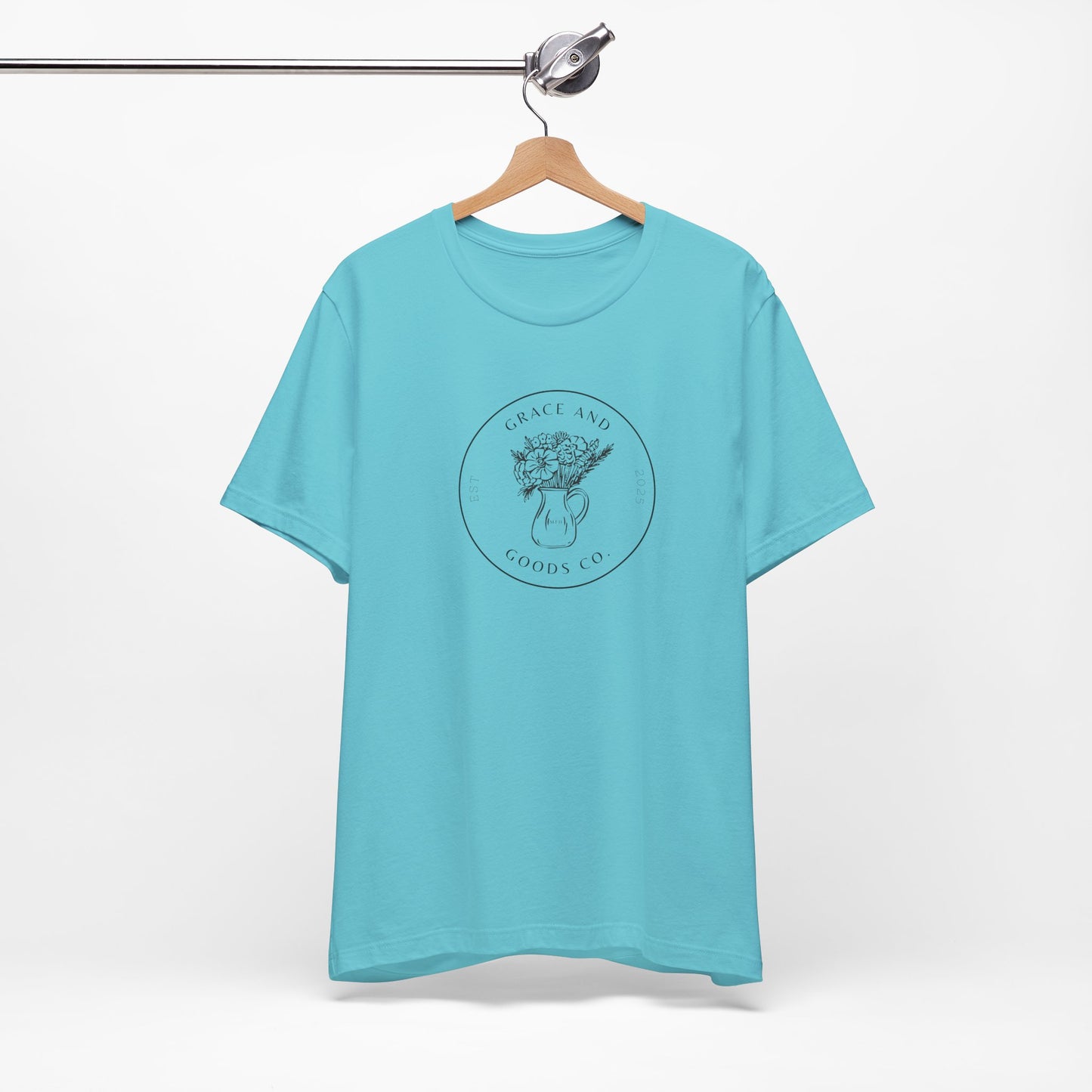 Grace and Goods Co. Shirt | Faith-Based Boutique Logo Tee | Minimalist Floral T-Shirt