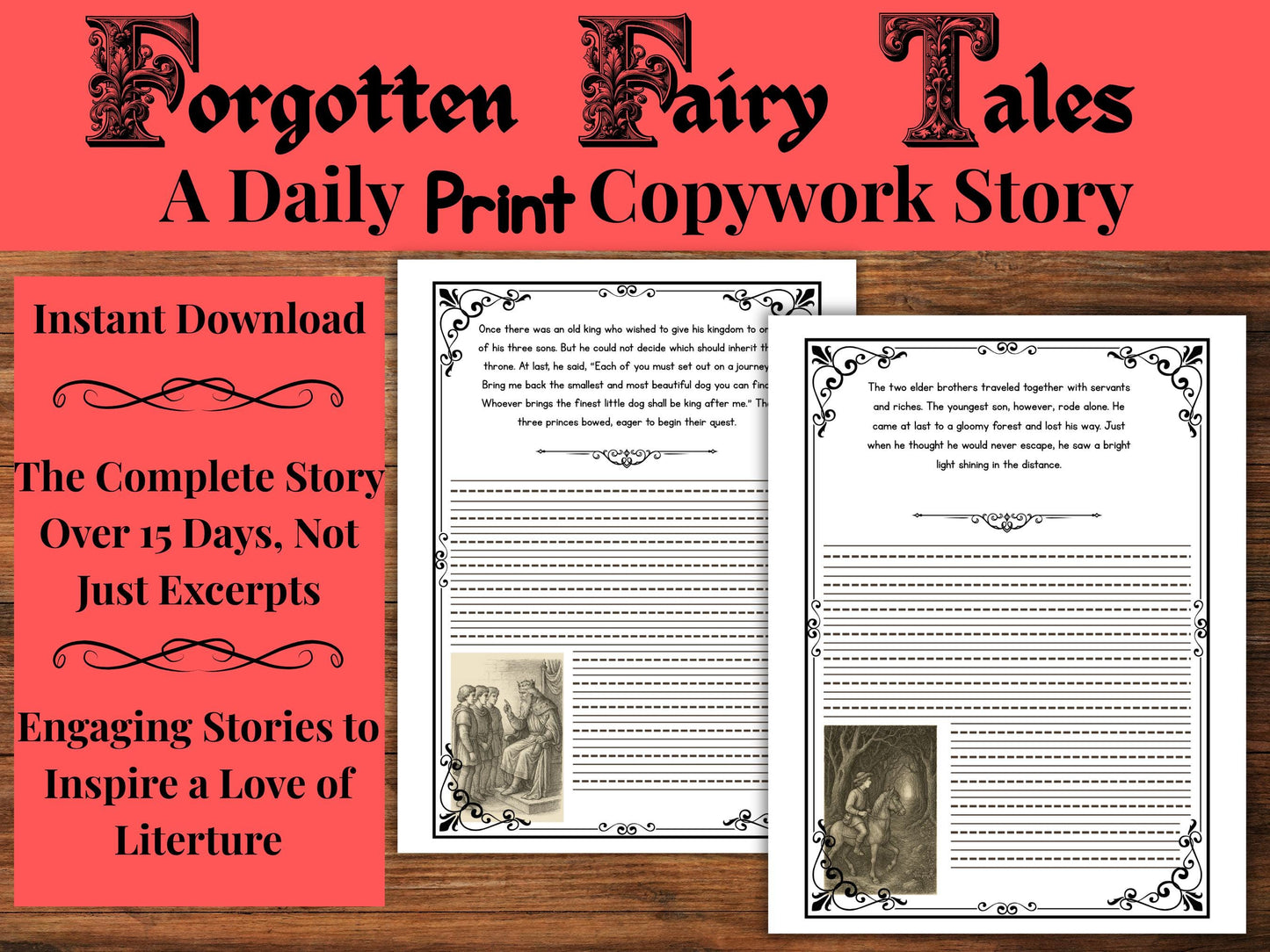 The White Cat Print Copywork | Forgotten Fairy Tales Handwriting Practice