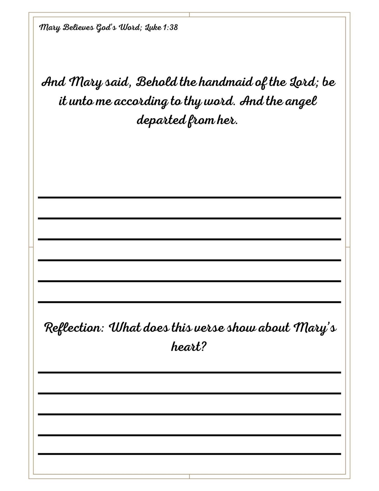 Mary Mother of Jesus KJV Copywork: Cursive Scripture Writing for Girls