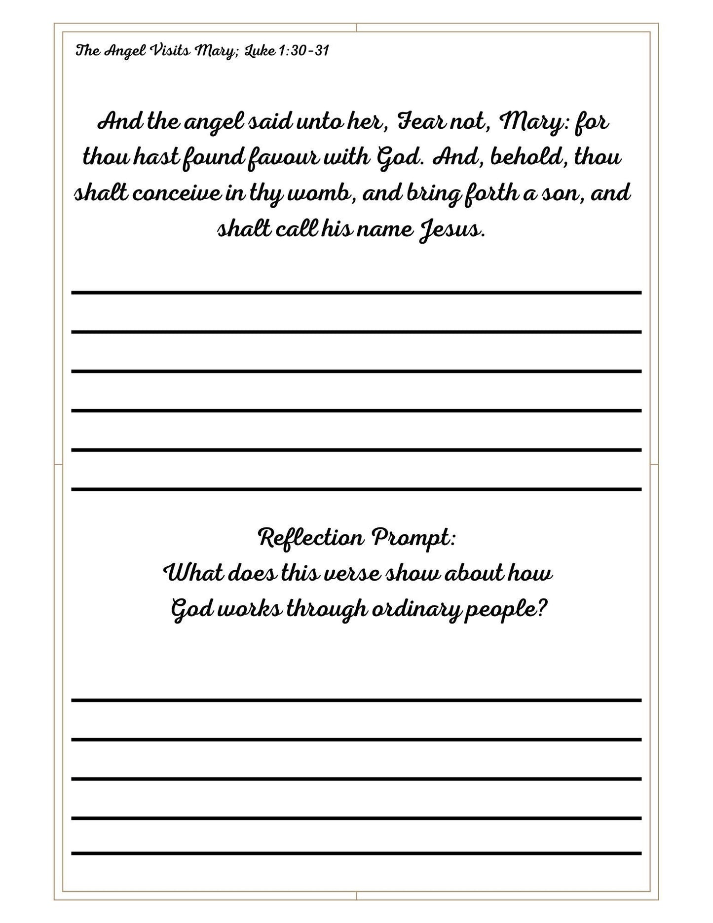 Life of Jesus Copywork: KJV Cursive Handwriting Workbook (Printable Homeschool Resource)