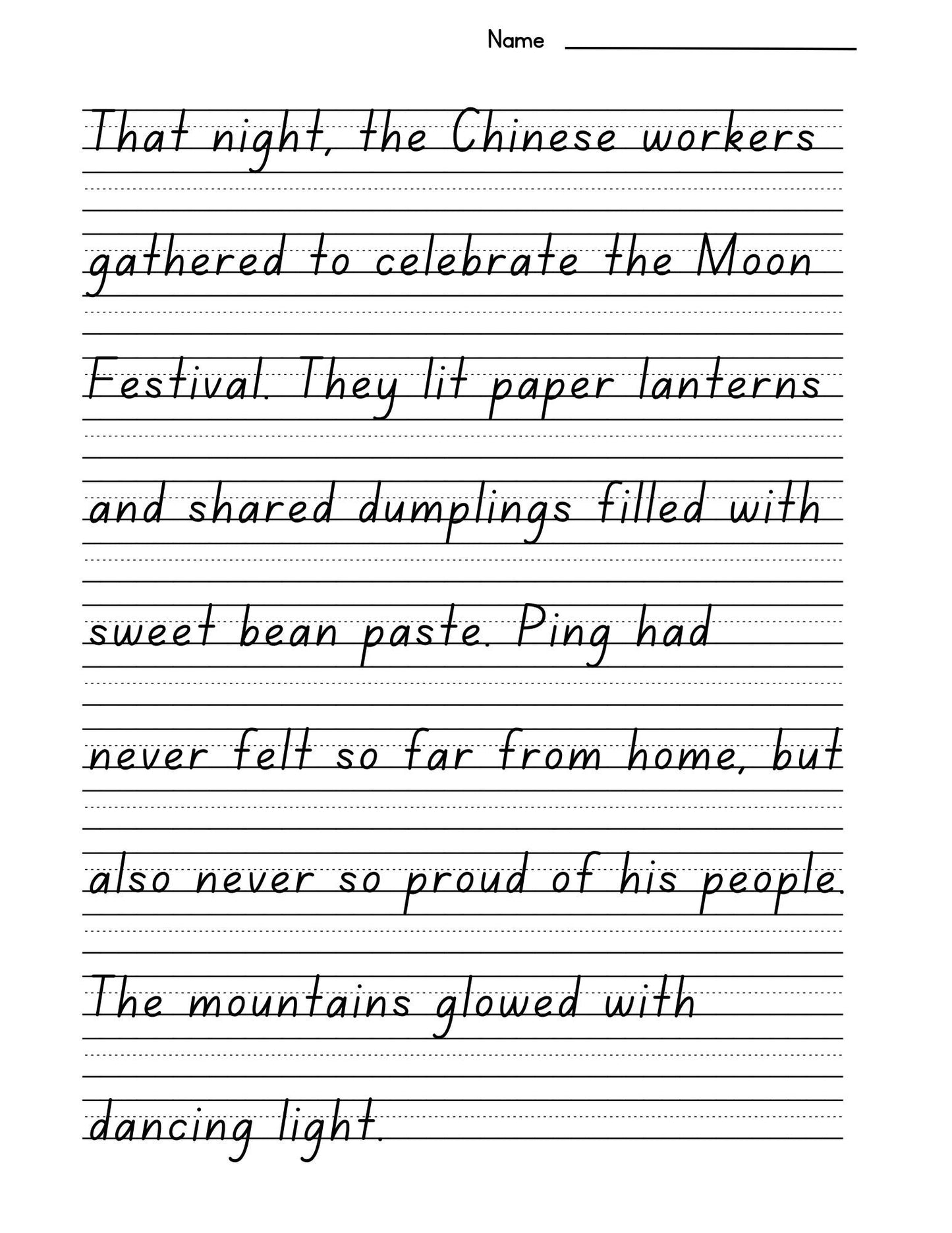 Transcontinental Railroad Copywork: Chinese Immigrant History - Grades 2-6