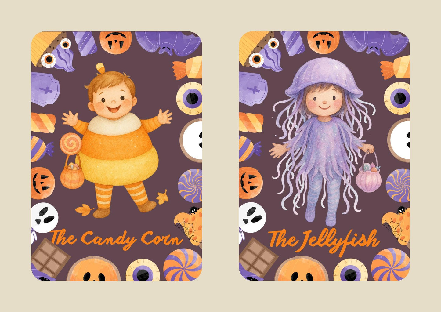 Halloween Costume Charades Game: 87 Watercolor Printable Cards (PDF Download)