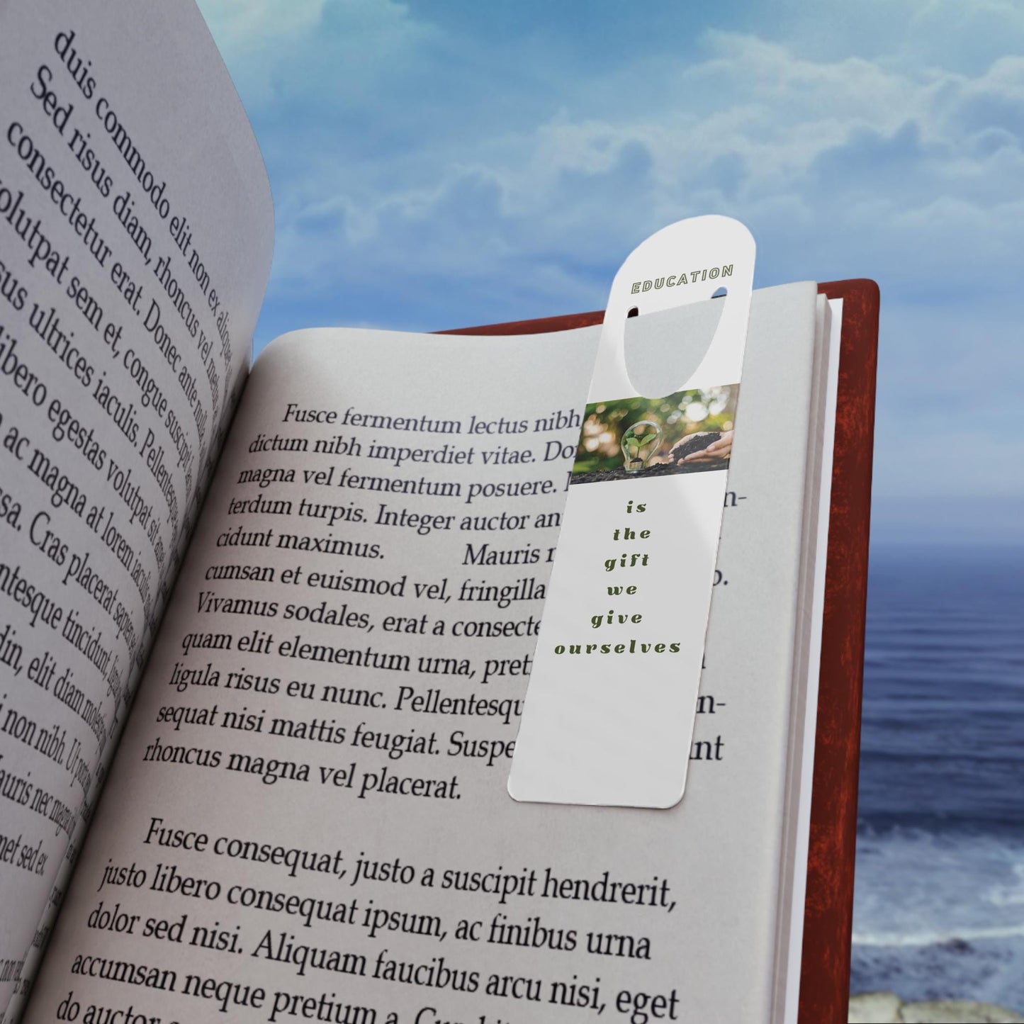 Inspirational Metal Bookmark - Education is the gift we give ourselves