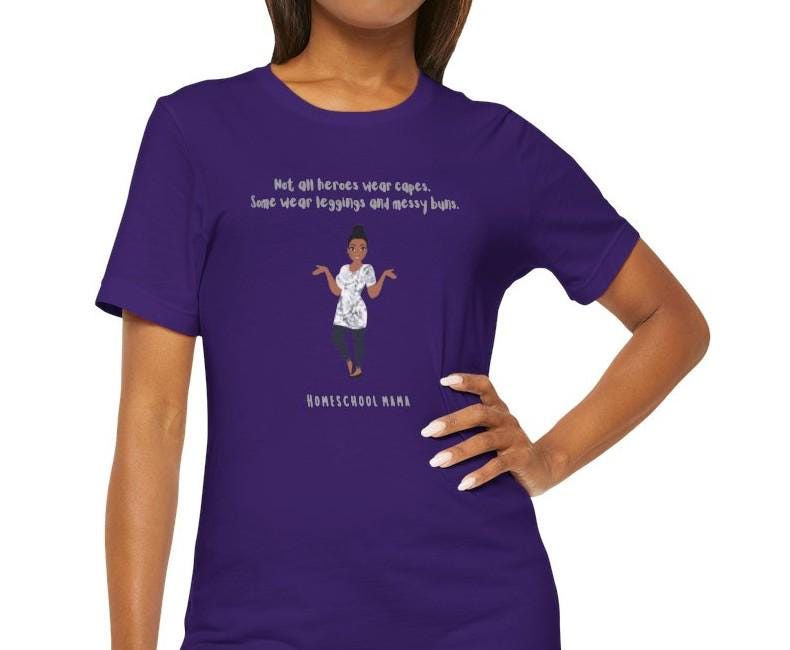 African American Homeschool Mama Hero Jersey Short Sleeve Tee