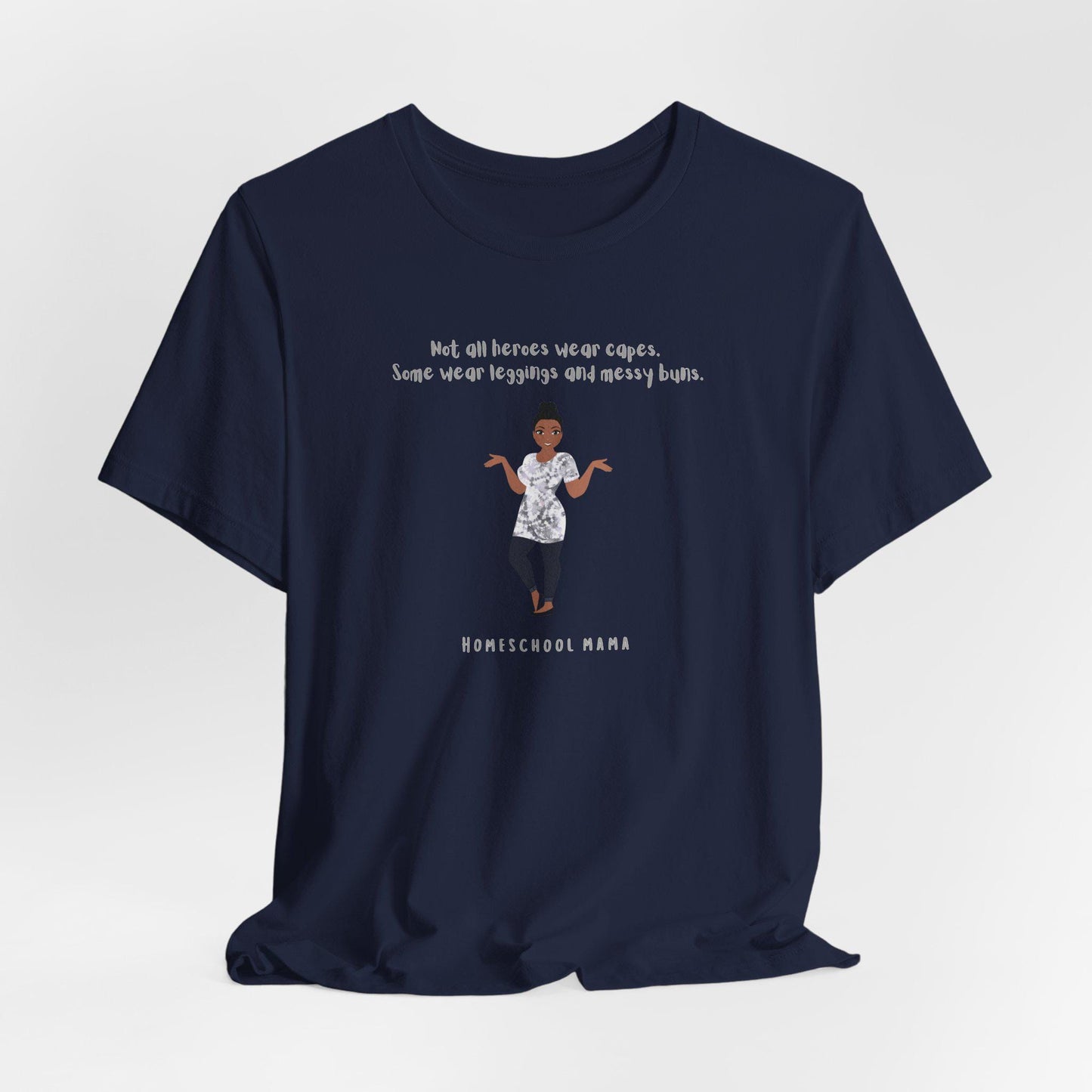 African American Homeschool Mama Hero Jersey Short Sleeve Tee