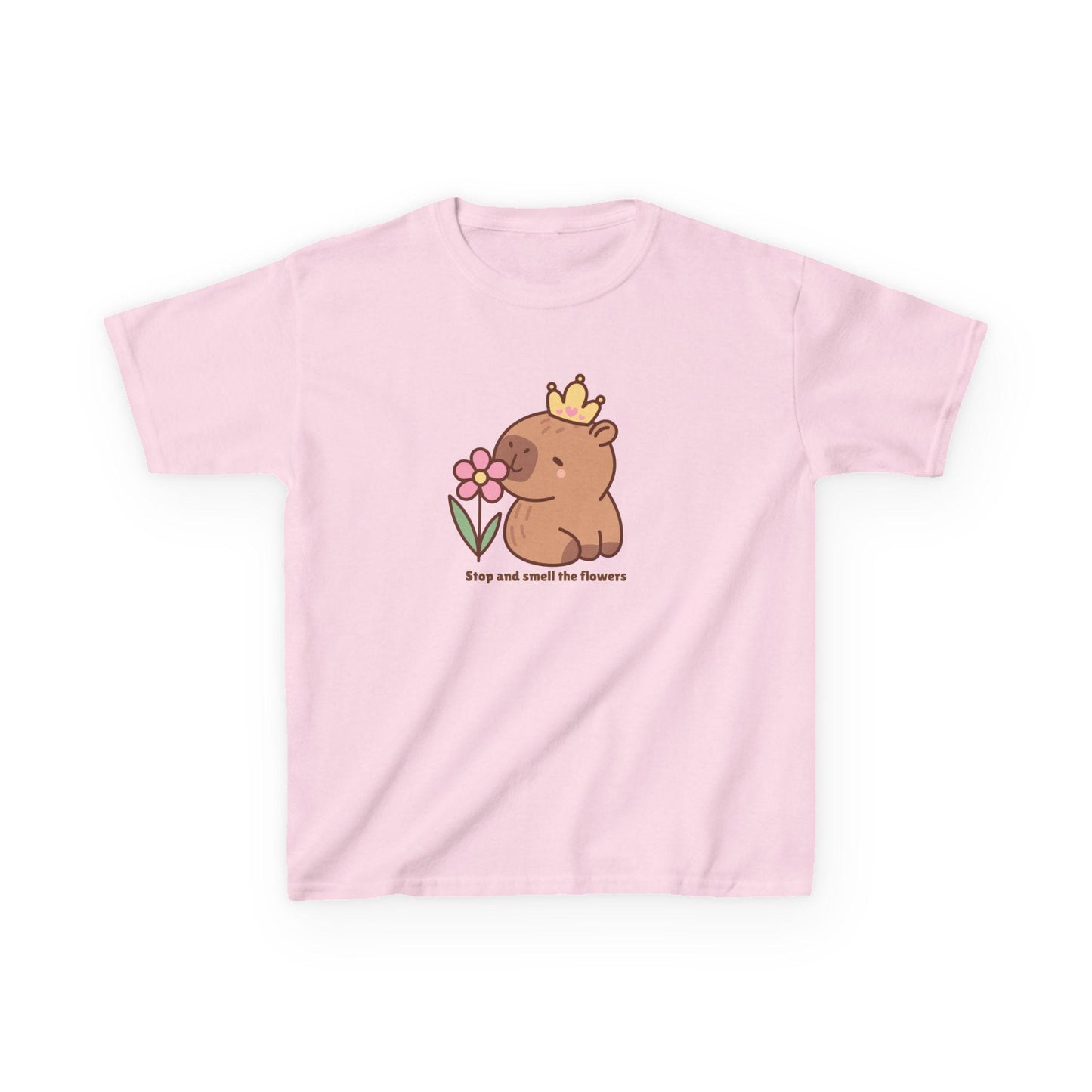 Kids Capybara Flower PrincessTee