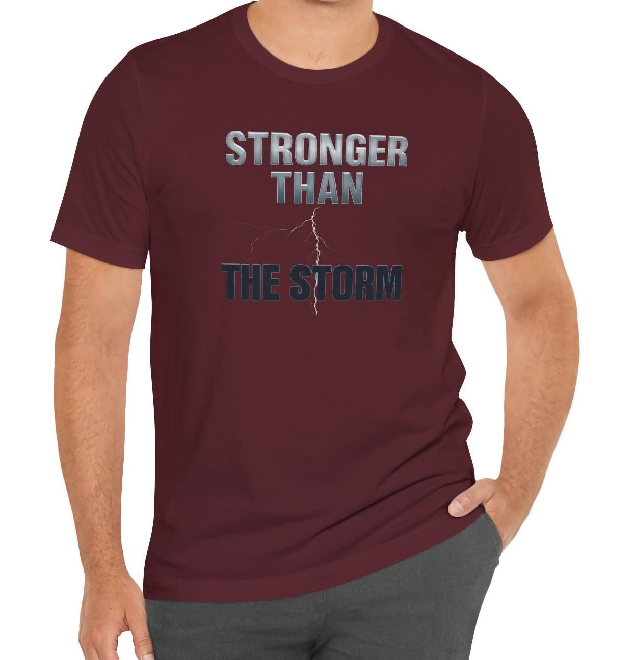 Stronger than the Storm Men's Jersey Short Sleeve Tee