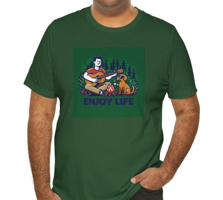 Men's Enjoy Life Campfire Pup Jersey Short Sleeve Tee