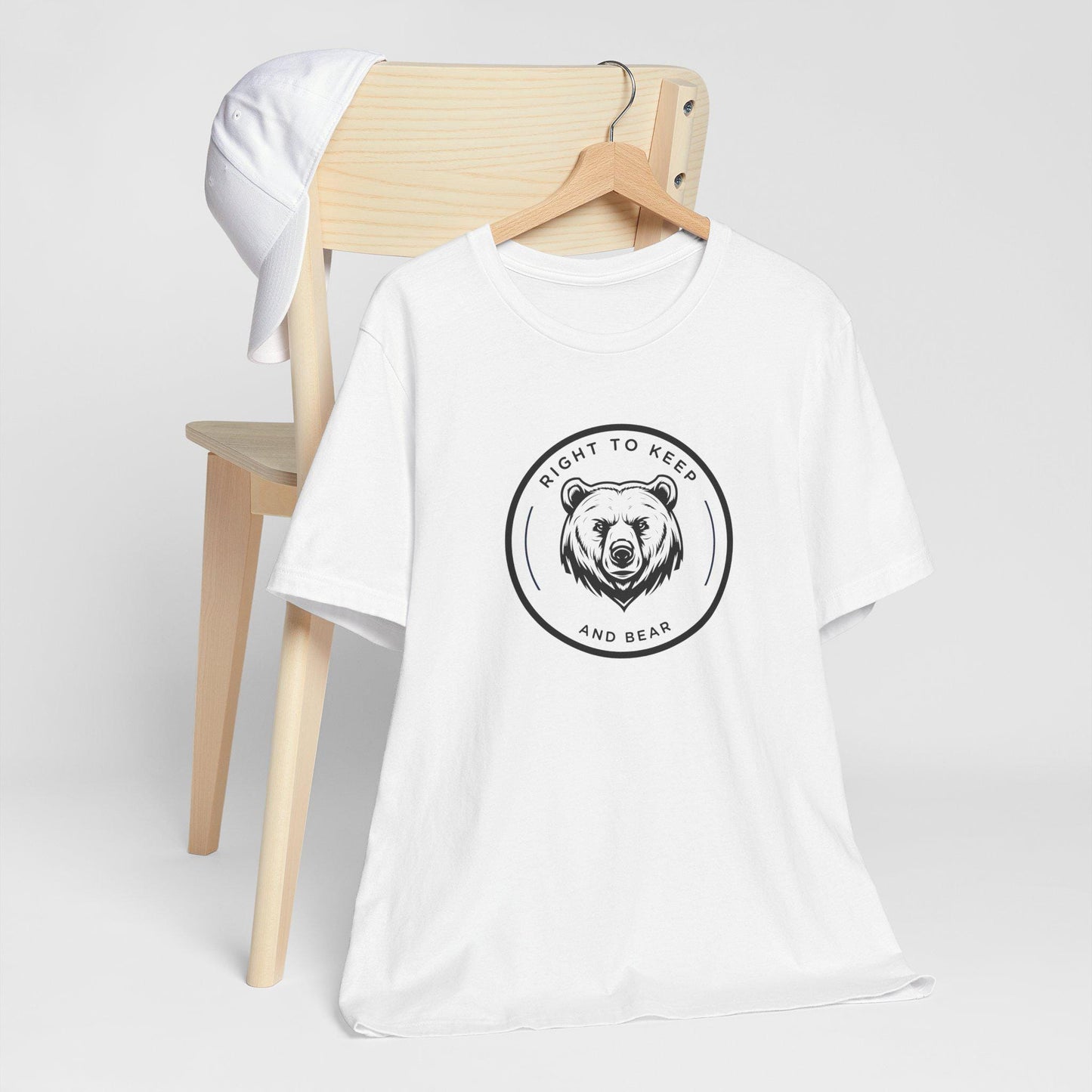Right to Keep and Bear T-Shirt Minimalist Patriotic Bear Graphic Tee, Unisex Second Amendment Shirt
