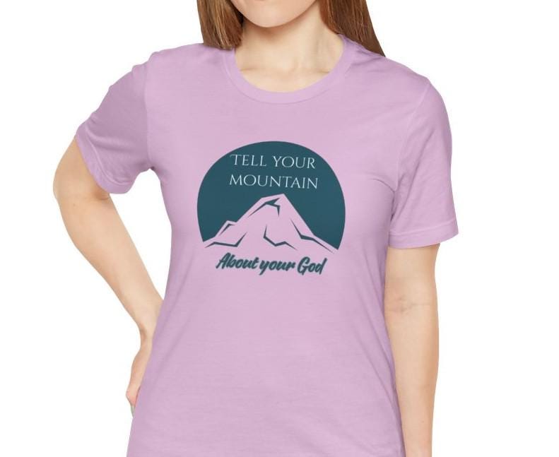 Women's Tell Your Mountain About Your God Christian Short Sleeve Tee