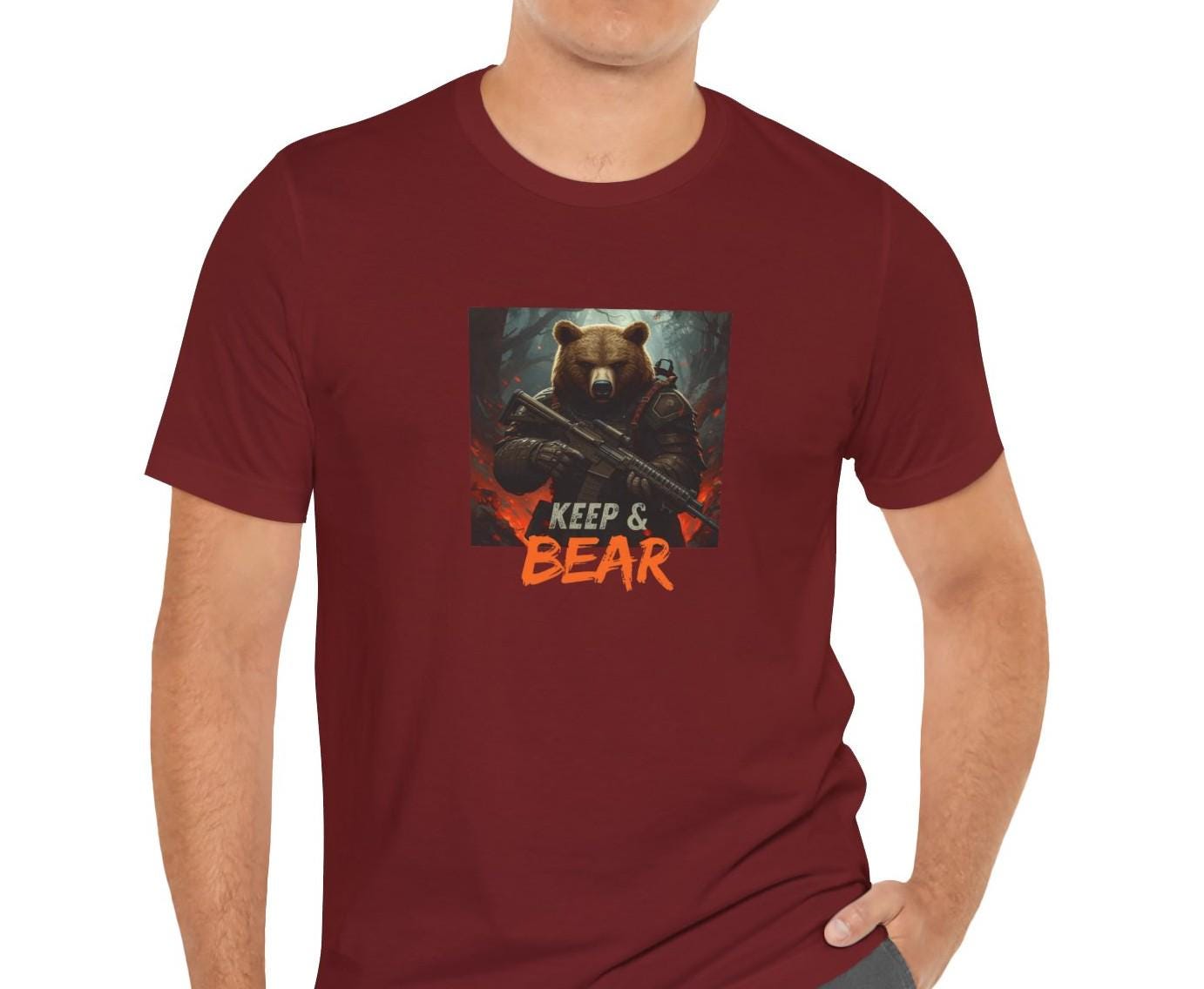 Keep & Bear T-Shirt, Patriotic Bear 2A Tee, Second Amendment Gun Rights Shirt