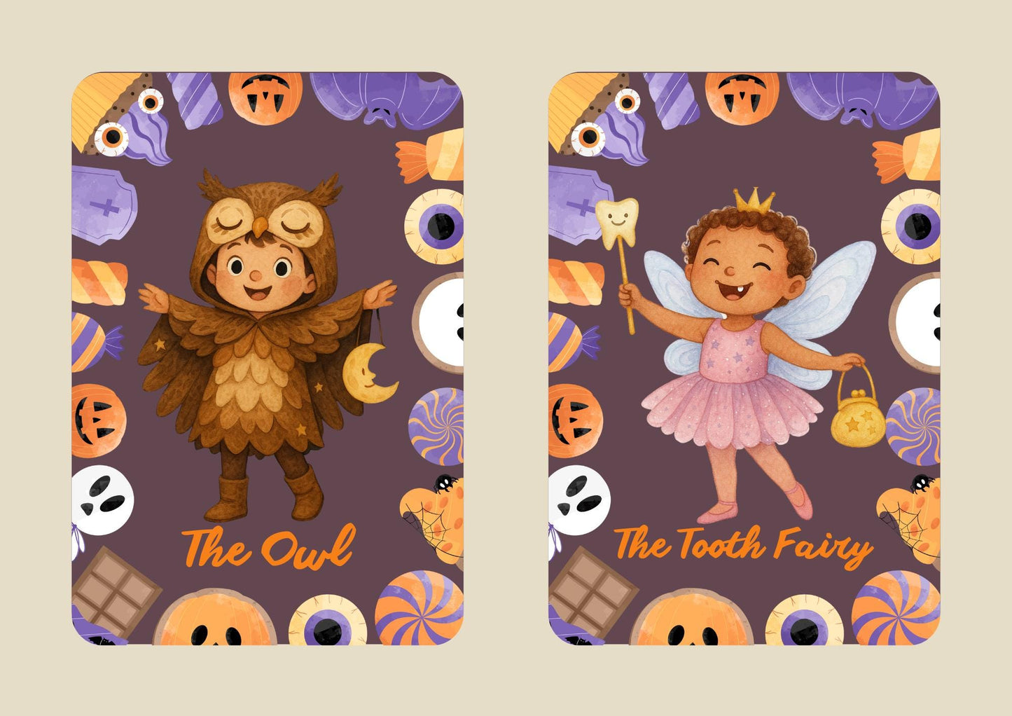 Halloween Costume Charades Game: 87 Watercolor Printable Cards (PDF Download)