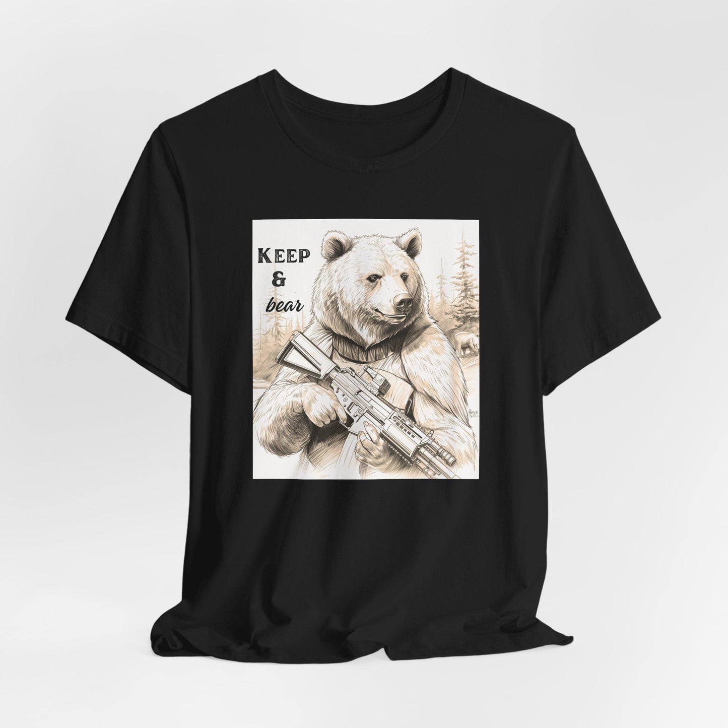 Keep and Bear T-Shirt, Patriotic Bear Graphic Tee, Second Amendment Shirt for Men and Women