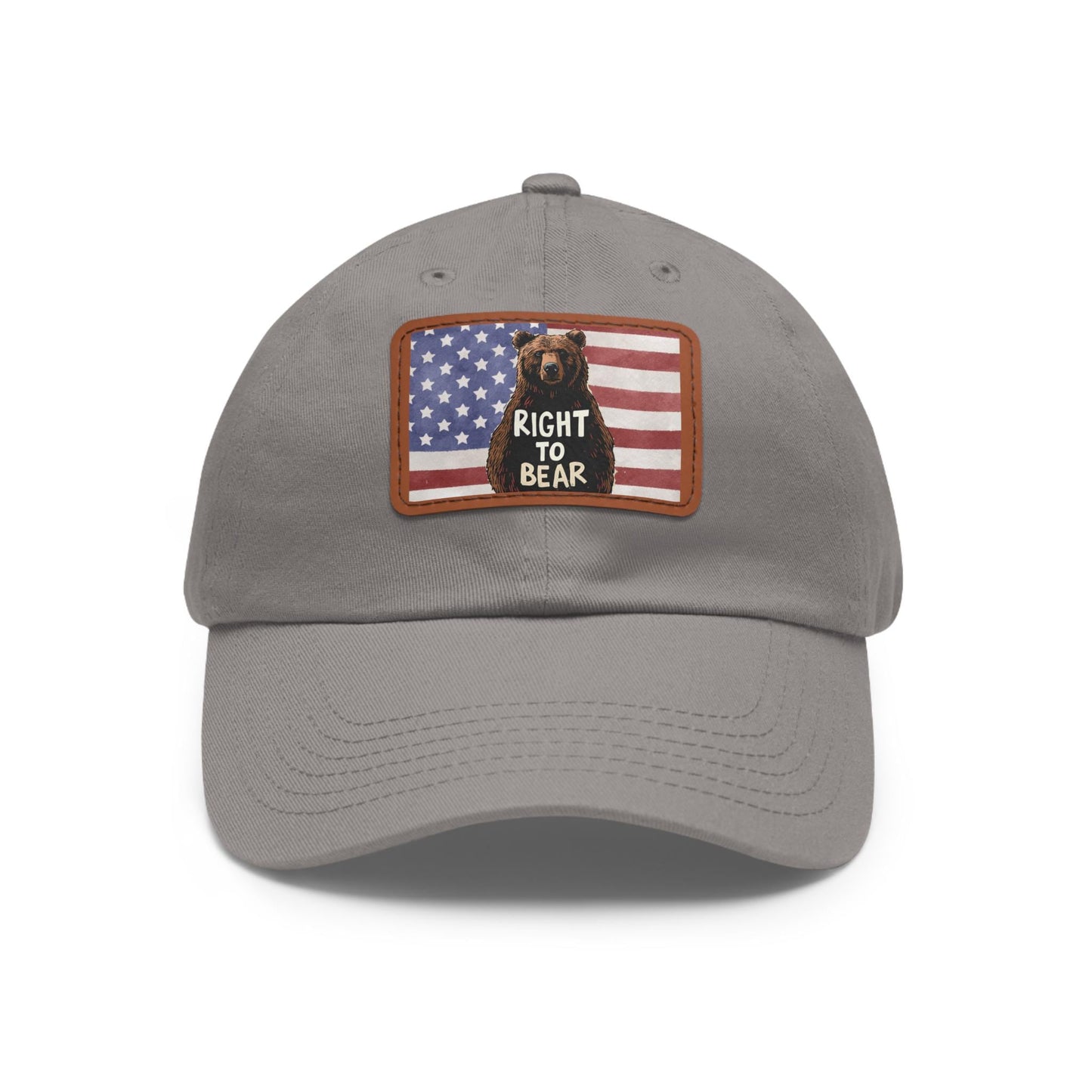 Patriotic Right to Bear Dad Hat with Leather Patch (Rectangle)