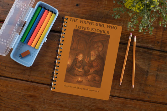 Viking Girl Copywork: Norse History & Handwriting Practice (30-Page Book)