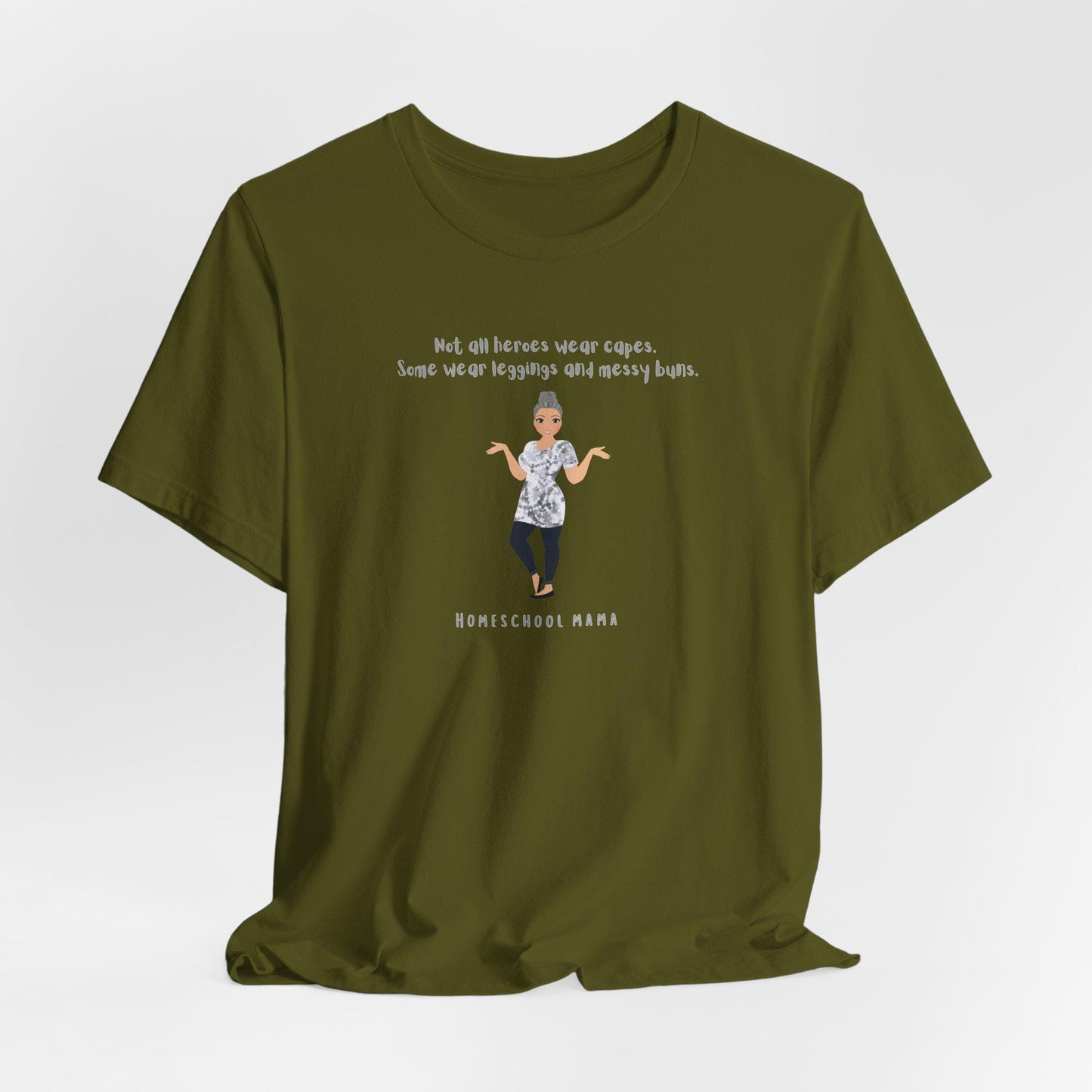 Gray Haired Homeschool Mama Hero Jersey Short Sleeve Tee